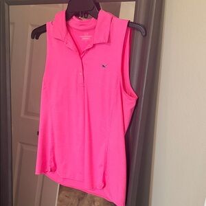 Vineyard Vines Sleeveless Polo Tank Top - Bright Pink